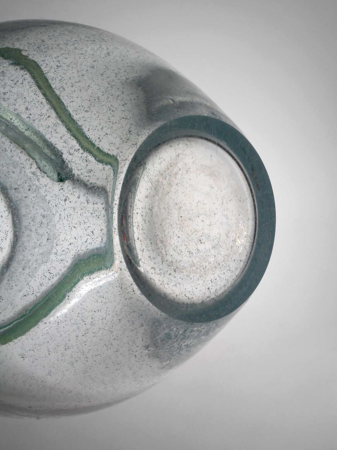 Monica Backström “Athena” Mint Green Bubbles Art Glass Vase, For Kosta Boda photo for sale
