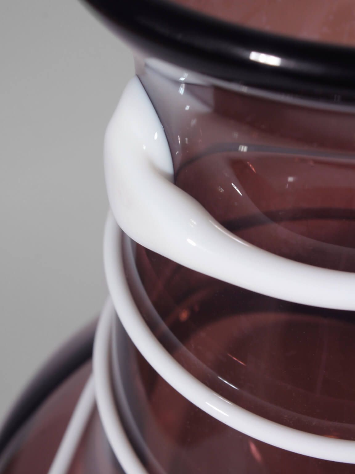 Monica Backström Art Glass Vase In Burgundy And White, For Kosta Boda photo furniture