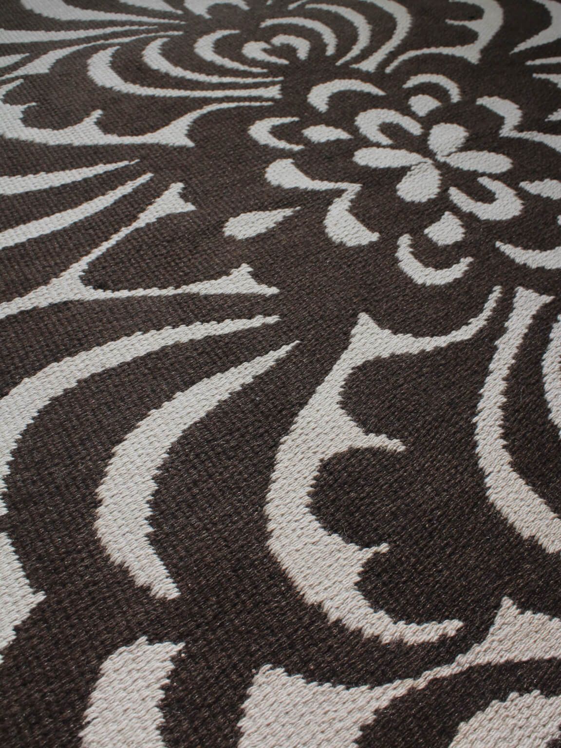 Berit Woelfer Mid Century Graphic Double Sided Wool Rug 160x240cm, Signed photo vinterior