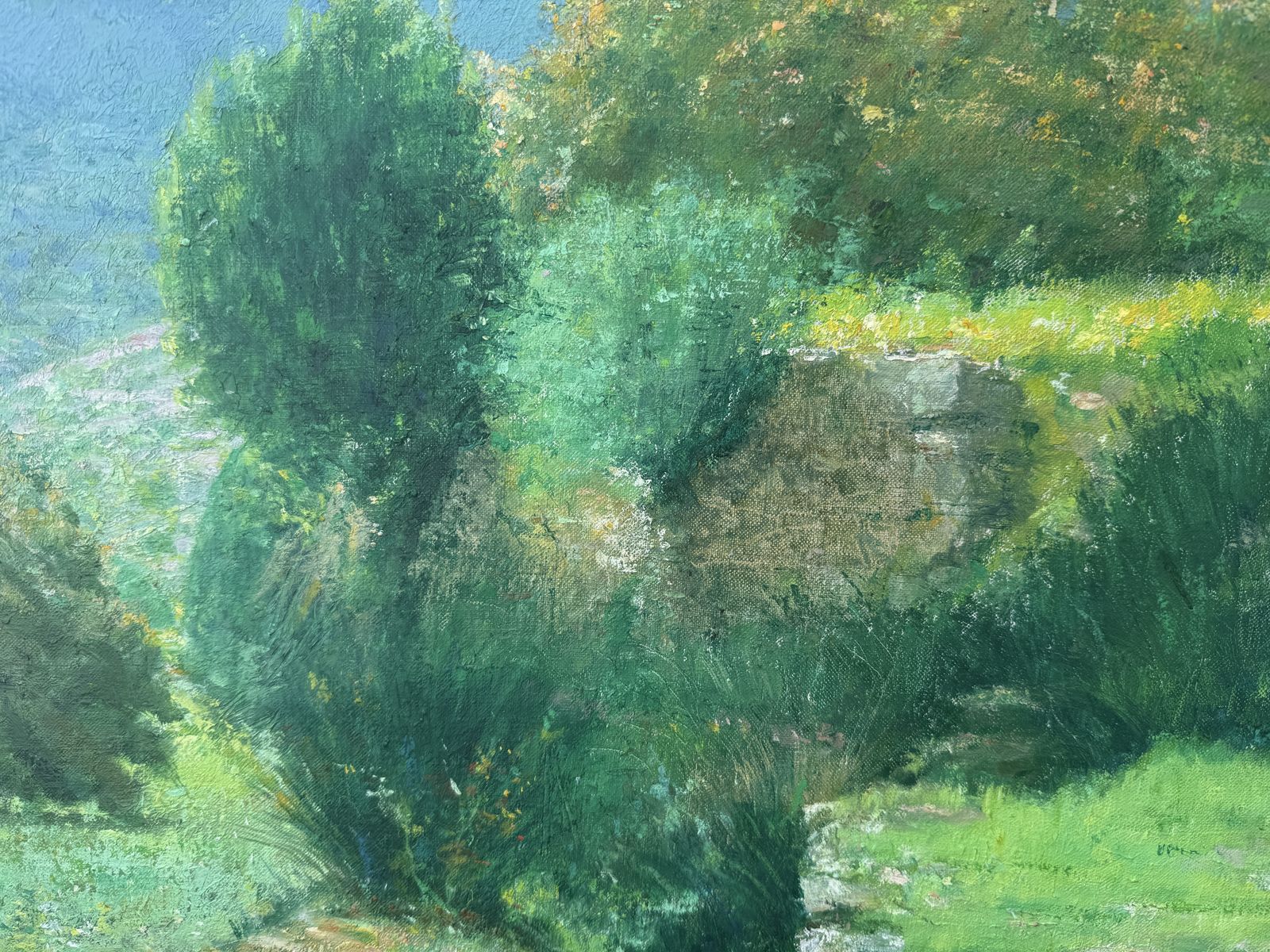 Ramón Gimbert, paysage de montagne post-impressionniste catalan, El Montmell, Espagne, huile sur toile, 1965 photo buy
