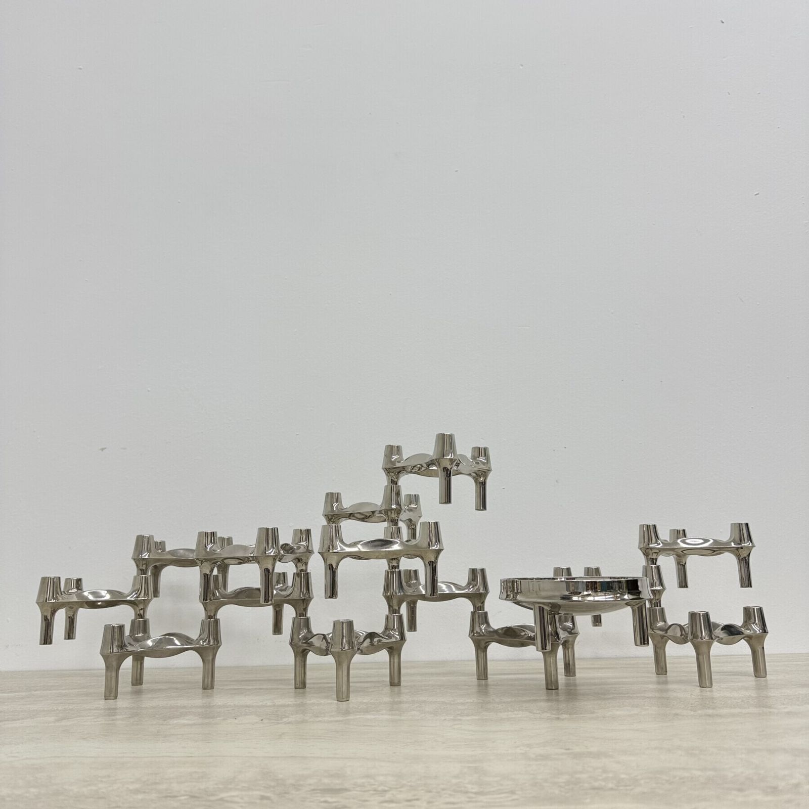 Large Xl Candlestick By Fritz Nagel & Ceasar Stoffi And Manufactured By Bmf 1960’s photo for sale