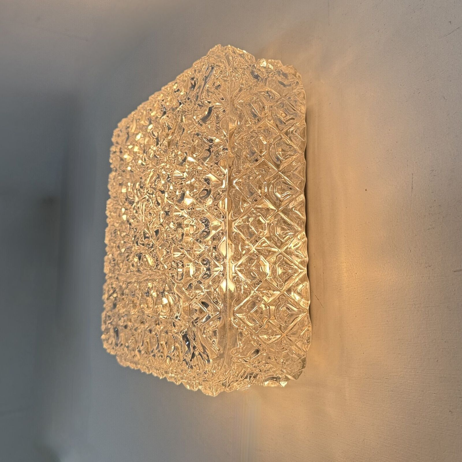 Mid Century Crystal Wall Light / Ceiling Light By Limburg Glashütte , 1970s Germany photo for sale