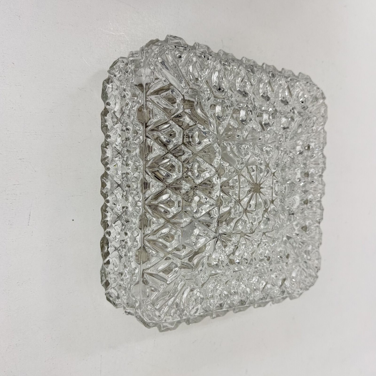 Mid Century Crystal Wall Light / Ceiling Light By Limburg Glashütte , 1970s Germany photo buy