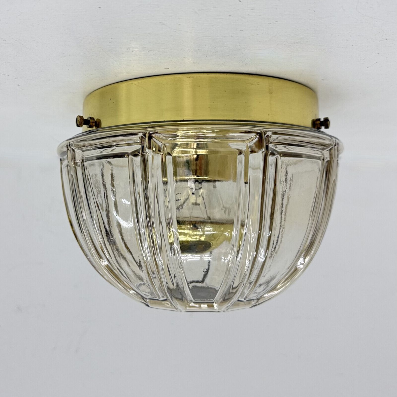 Limburg Galshütte Topaz Toned Glass Flush Mount Wall Light Or Sconce , jaren 1970 , Duitsland photo buy