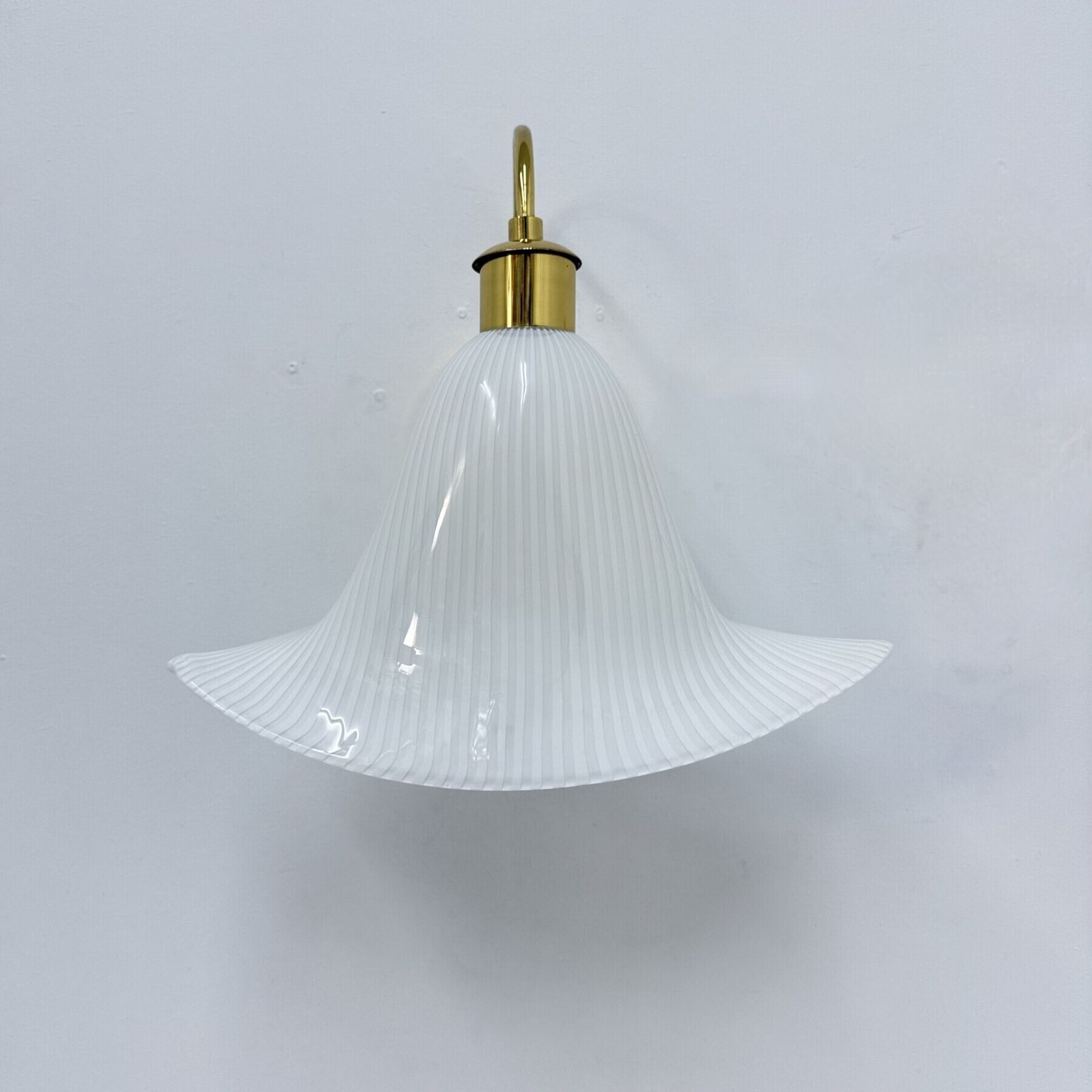 Paire d'appliques italiennes en verre de Murano rayé, années 1970 photo 1332.0