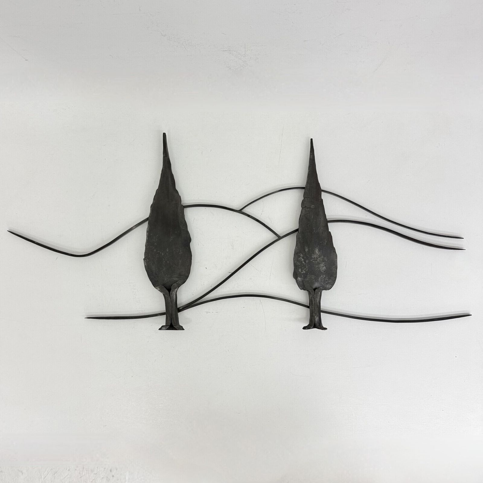 Sculpture mid-century Brutalist en fonte, arbres, années 1970 photo 506.0
