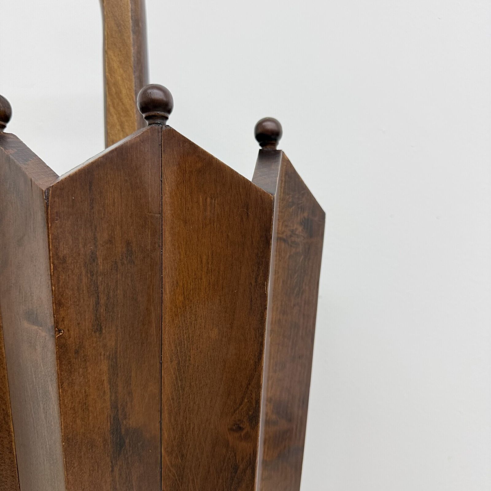 Art Deco Chestnut Wooden Umbrella Stand , France 1930s photo vintage