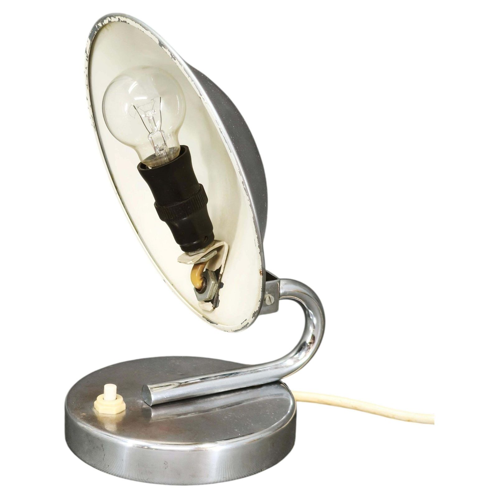 Lampe de table Bauhaus chromée NAPAKO modèle 3530, Tchécoslovaquie, années 1930