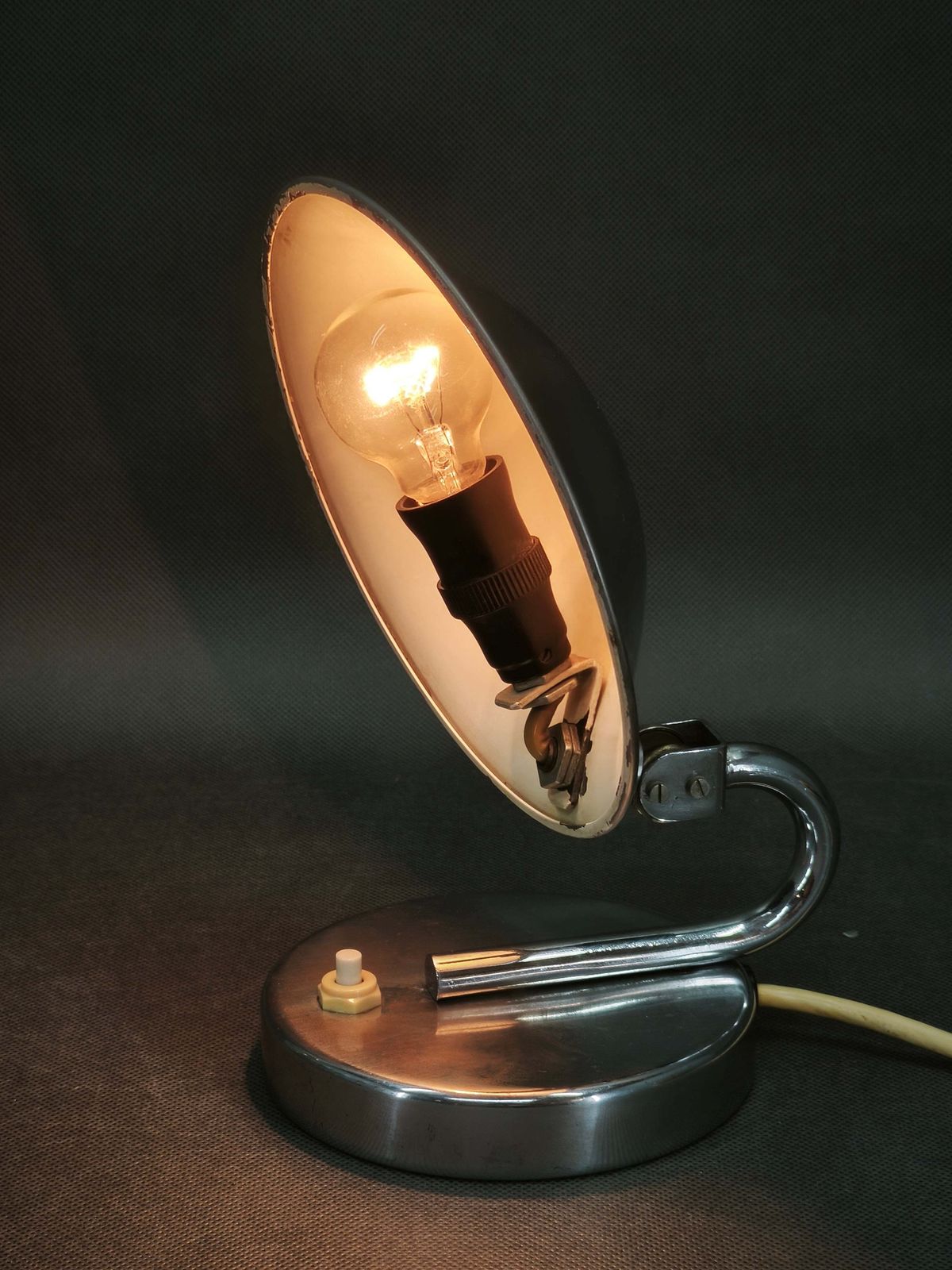 1930s Bauhaus Chrome Table Lamp Model 3530 By Napako, Czechoslovakia photo furniture