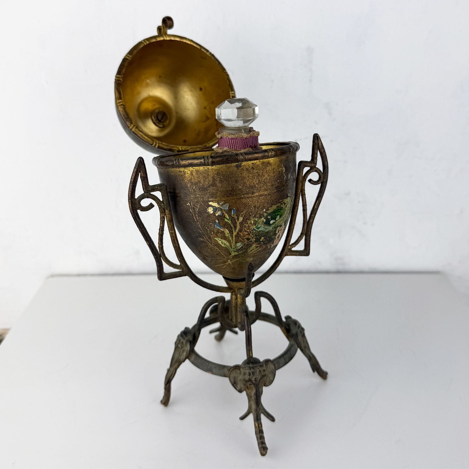 Zeldzame Art Nouveau Ei Parfumhouder, Eivormige Doos, Ei Casket photo 240.0