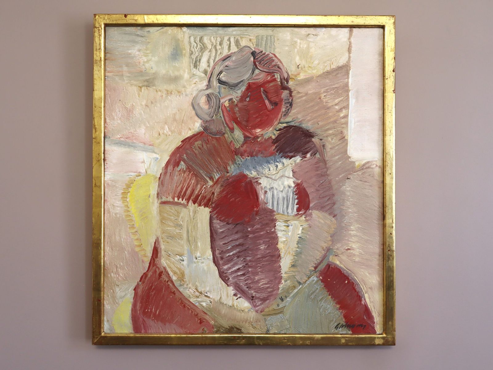 Portrait In Crimson Oil Painting
