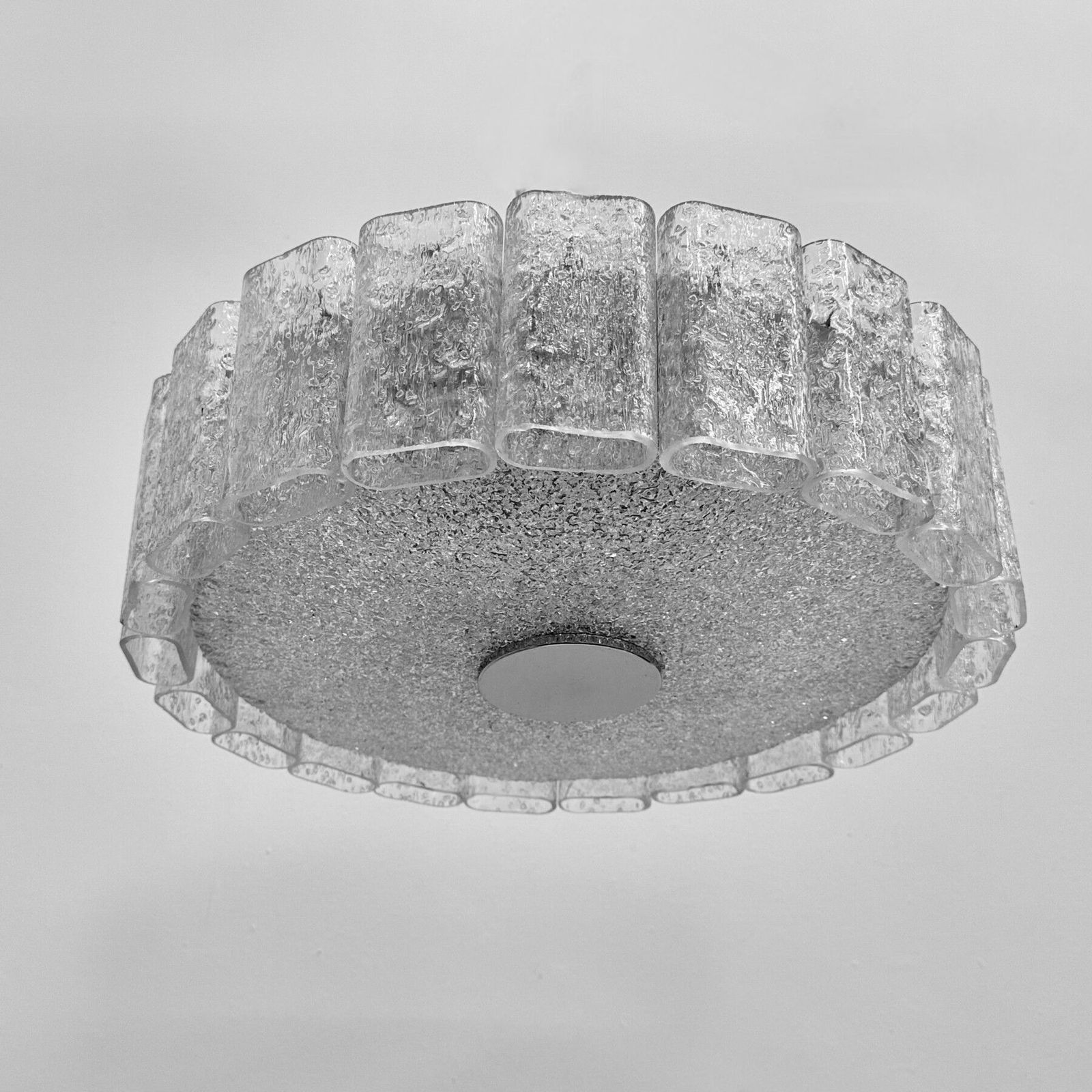 Plafonnier mid-century à tubes en verre Doria Leuchten, Allemagne, années 1960