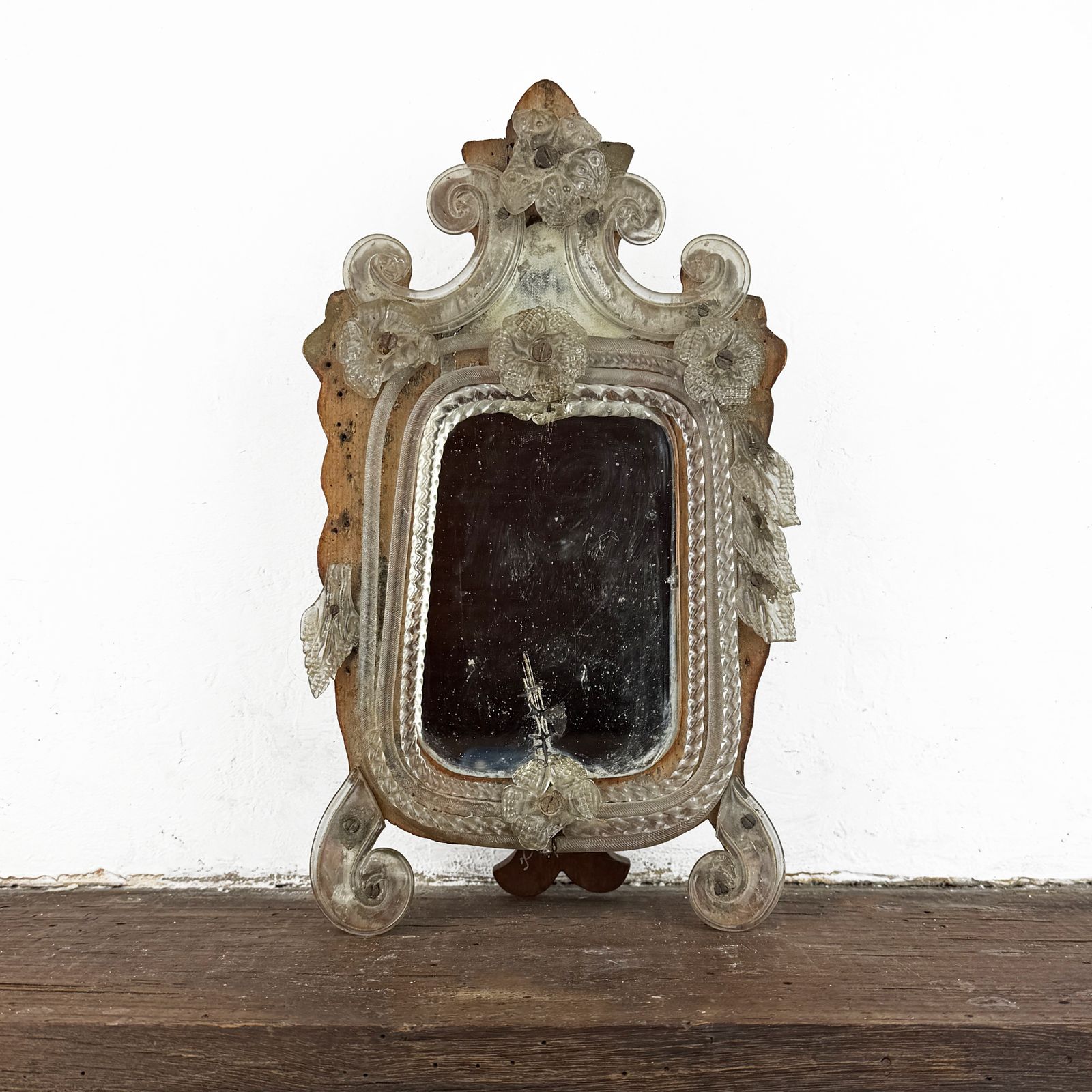 Antique Salvaged Venetian Murano Glass Mirror
