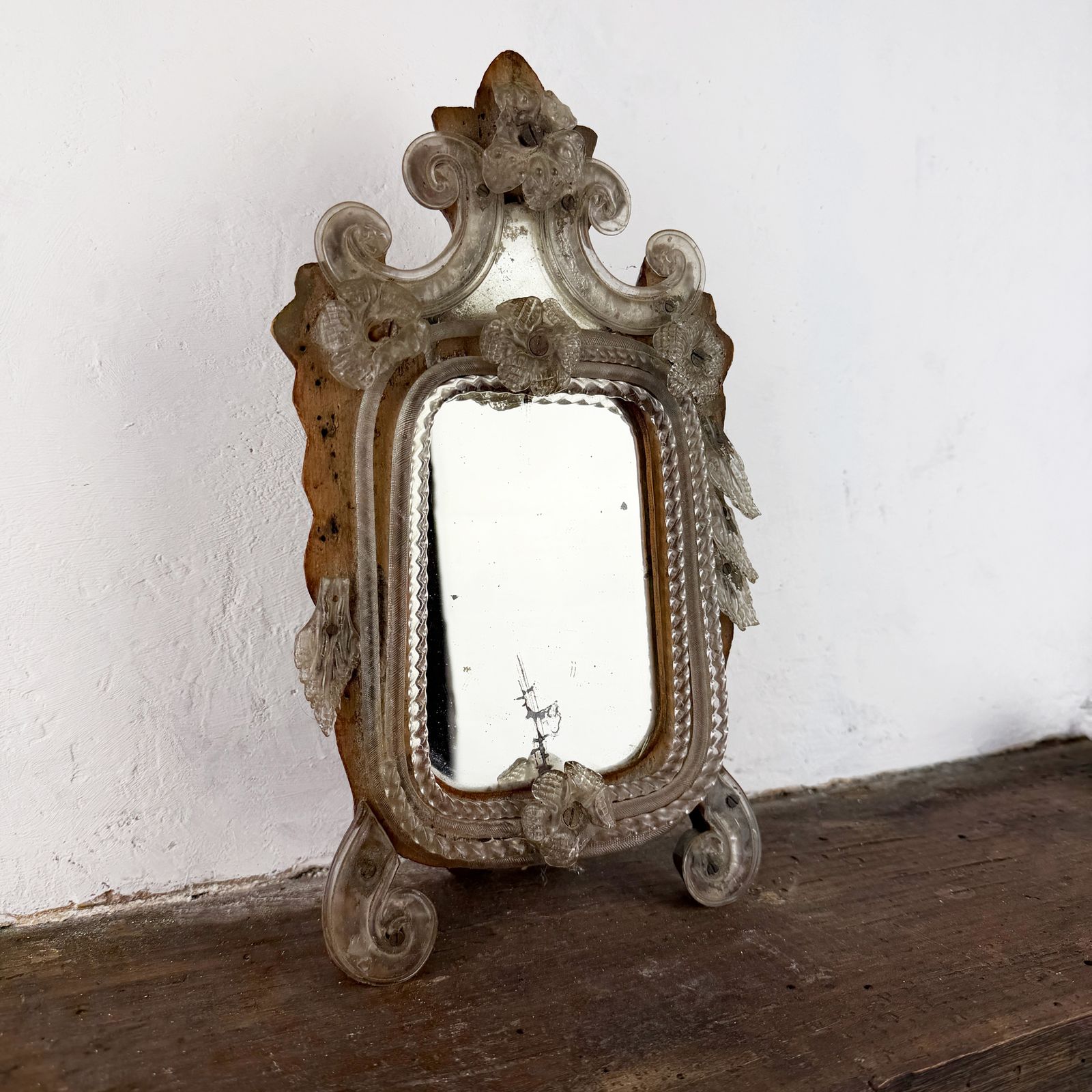 Antique Salvaged Venetian Murano Glass Mirror photo furniture