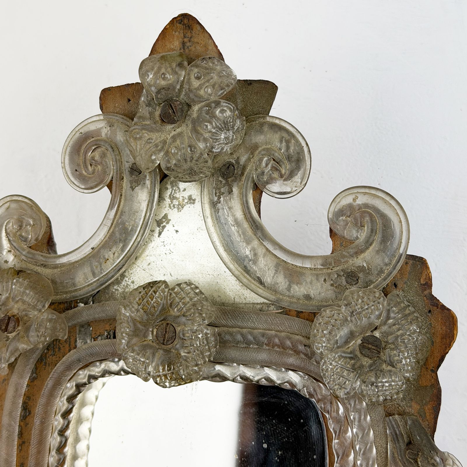 Antique Salvaged Venetian Murano Glass Mirror photo vinterior