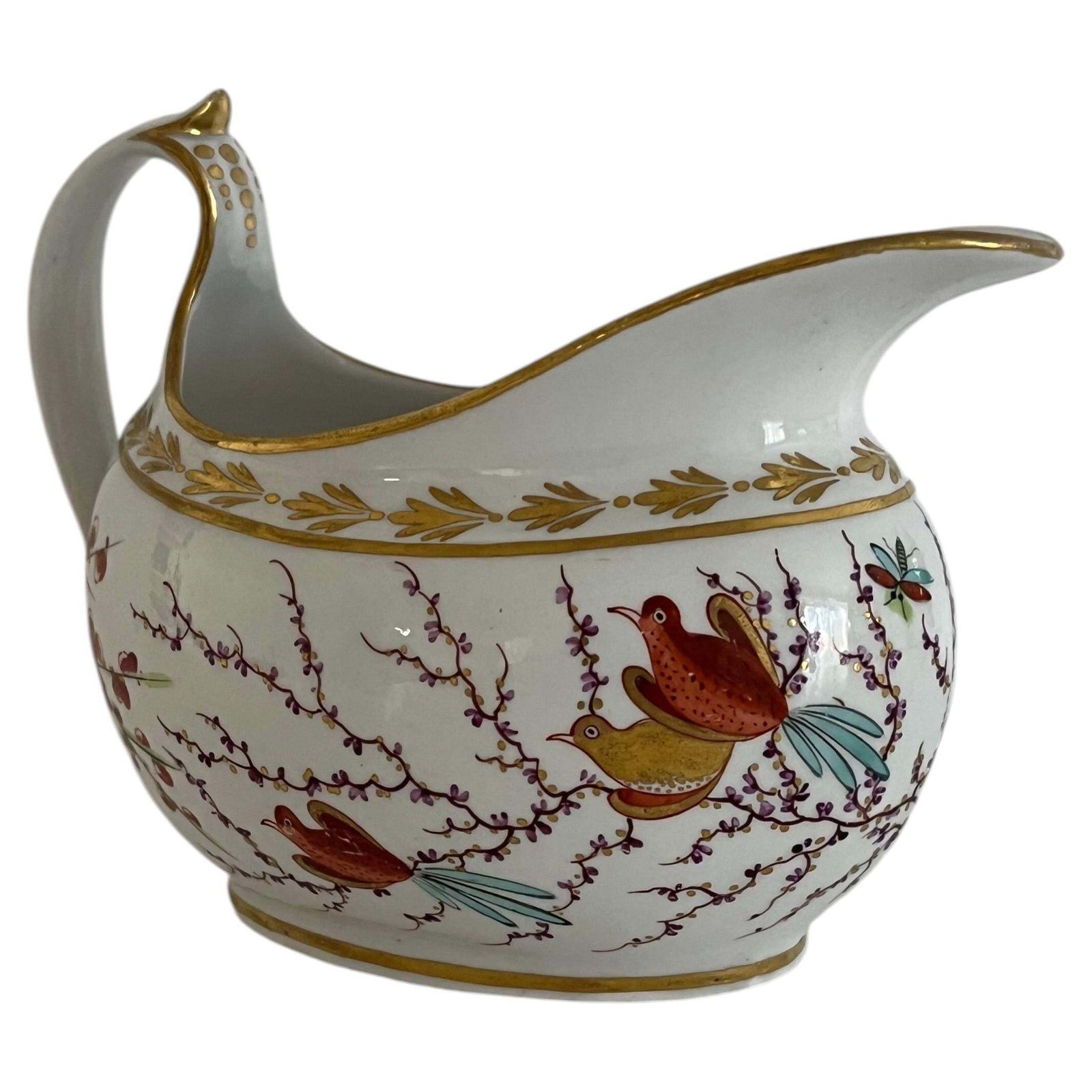 Worcester Bfb roomkannetje uit de collectie van Lord & Lady Flight, Ho Ho Birds, ca. 1810