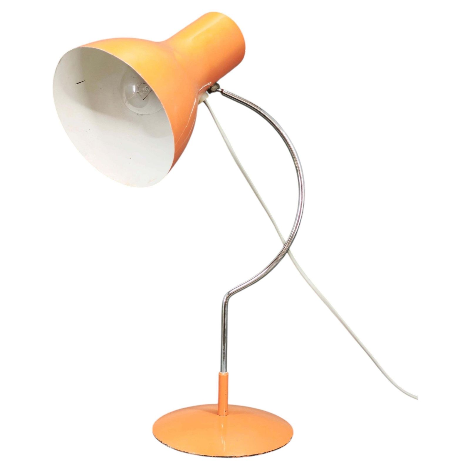 Lampe de table Josef Hůrka orange pour Napako, Tchécoslovaquie, années 1960