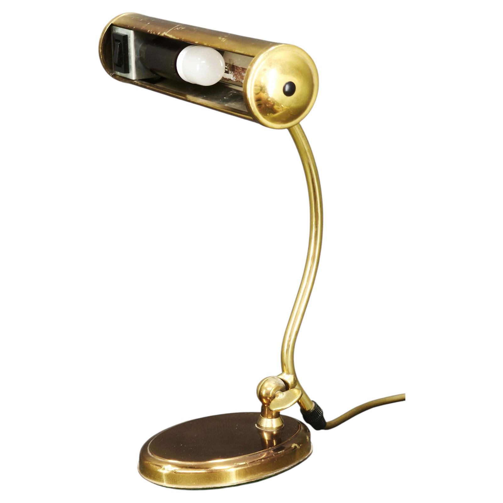 Verstelbare messing bureaulamp, Duitsland, jaren 1960