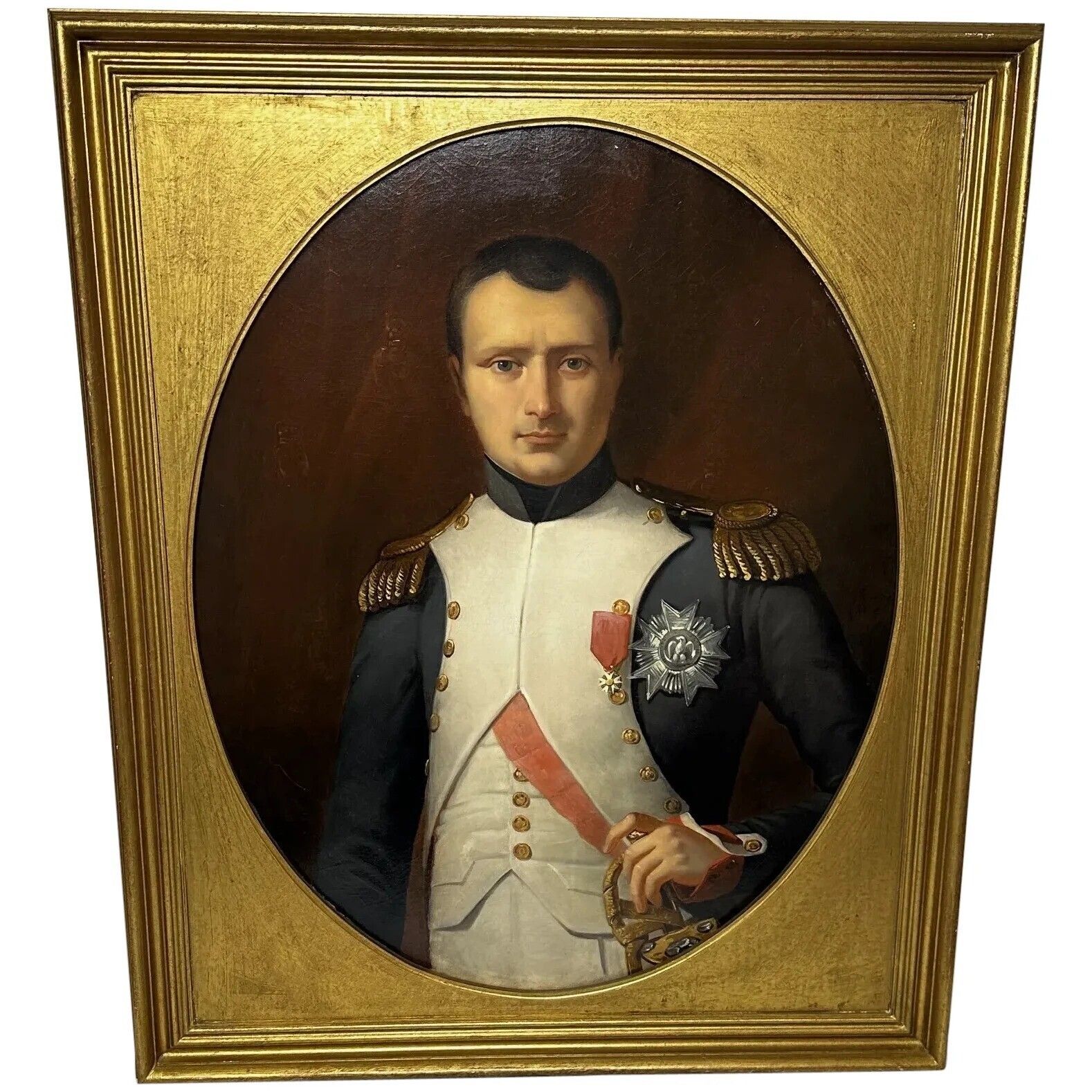Frans Napoleon Bonaparte olieverfportret ca. 1870 naar Robert Lefèvre, militaire kunst