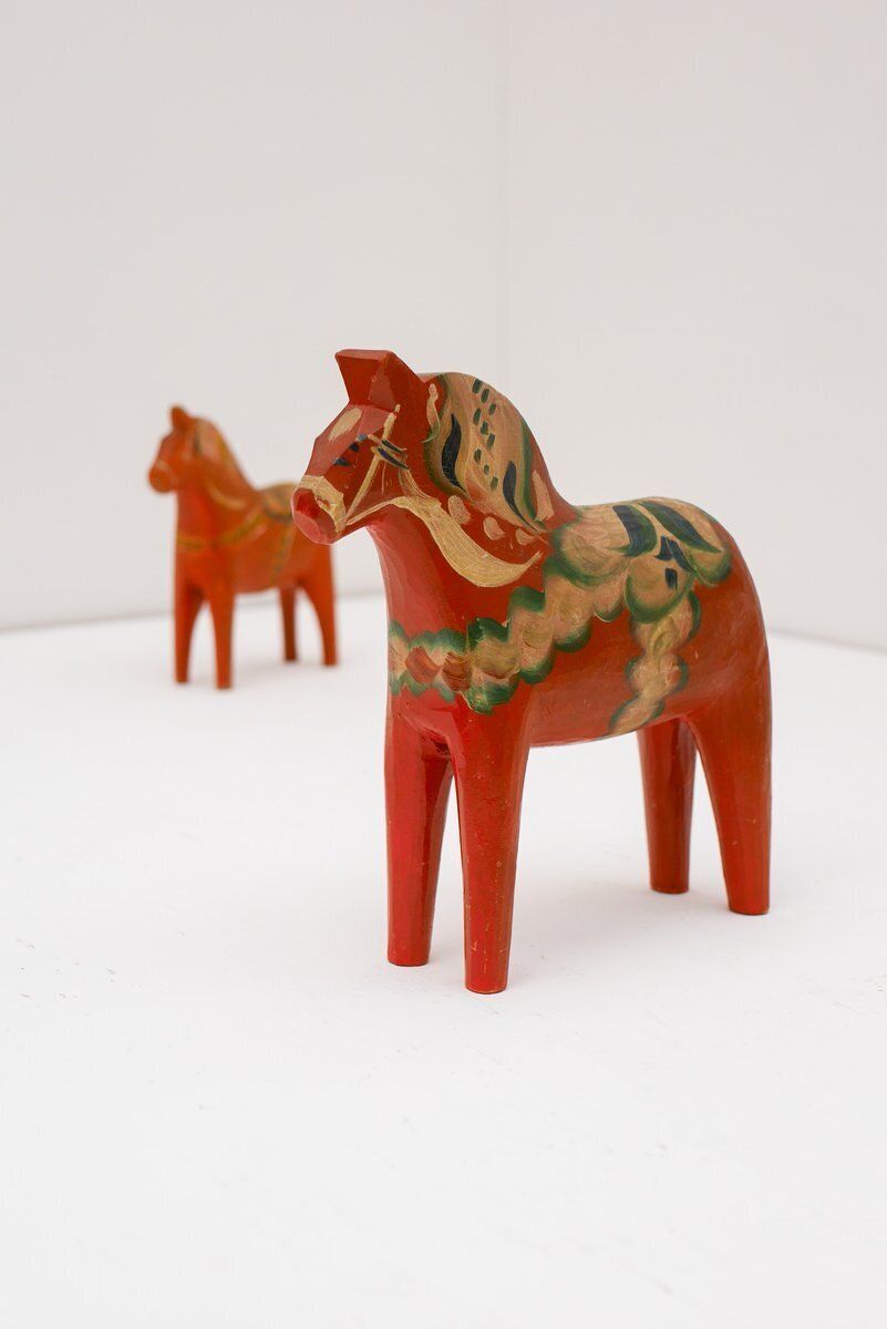 Traditional Swedish Handpainted Dala Horse From Grannas Olsson, Nusnäs, 1950s. photo buy