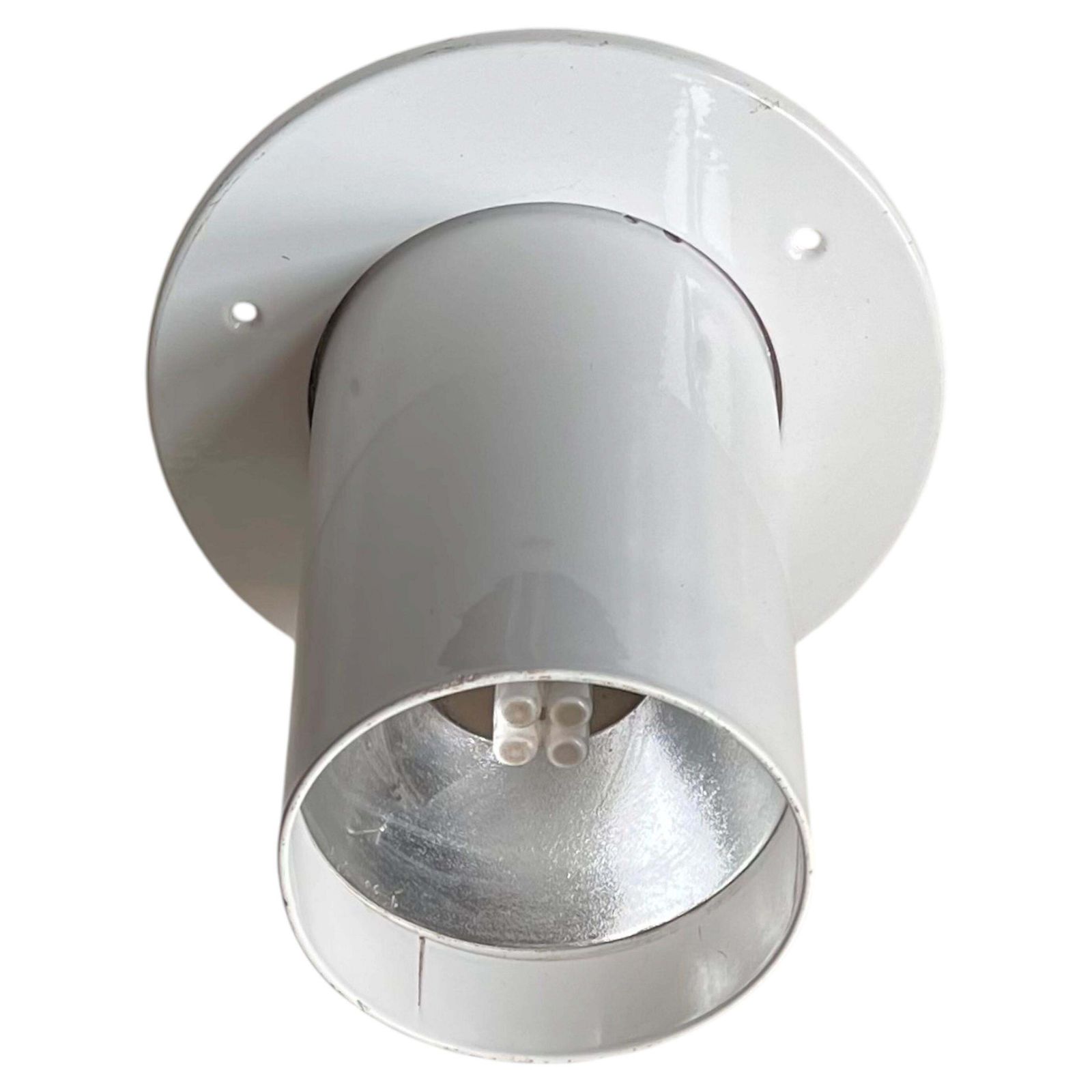 White Minimalist Pipe Built On Ceiling Lamp By Friis & Moltke For Lampas, 1970s