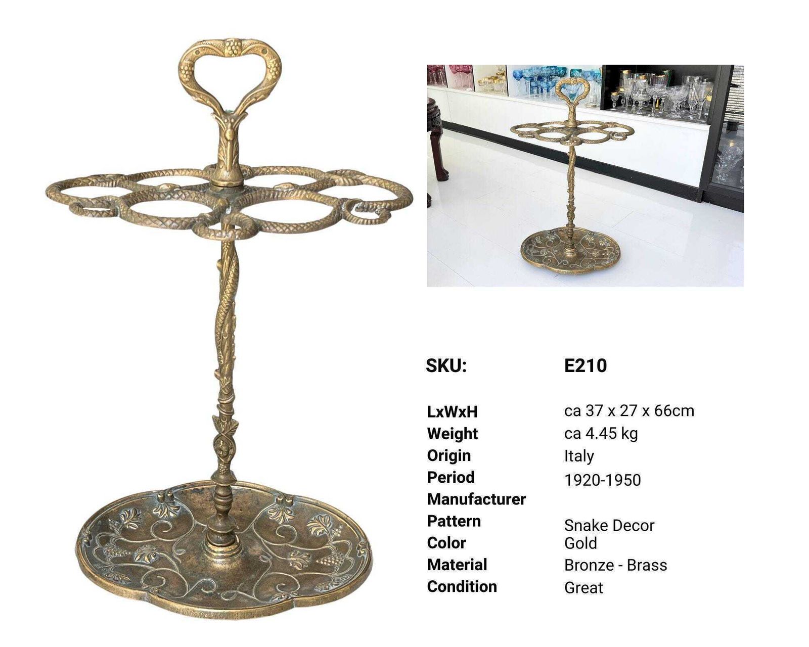 Paraplubak | Bronzen Stokkenstandaard | Victoriaanse Stijl voor de Gang. photo Woonaccessoires