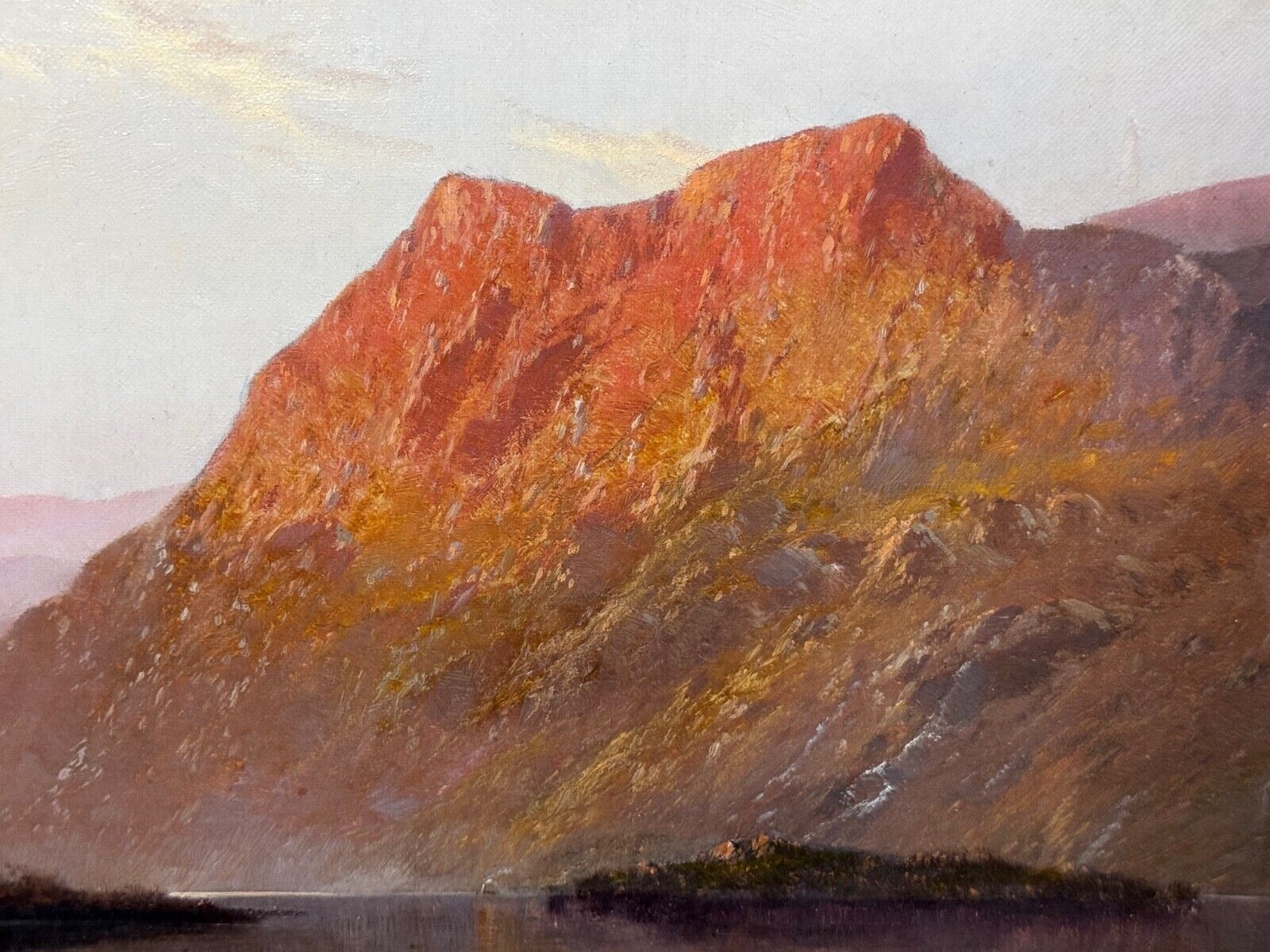 photo for sale Alfred De Breanski Jr Signed Lake Windermere Cattle Landscape Oil Painting