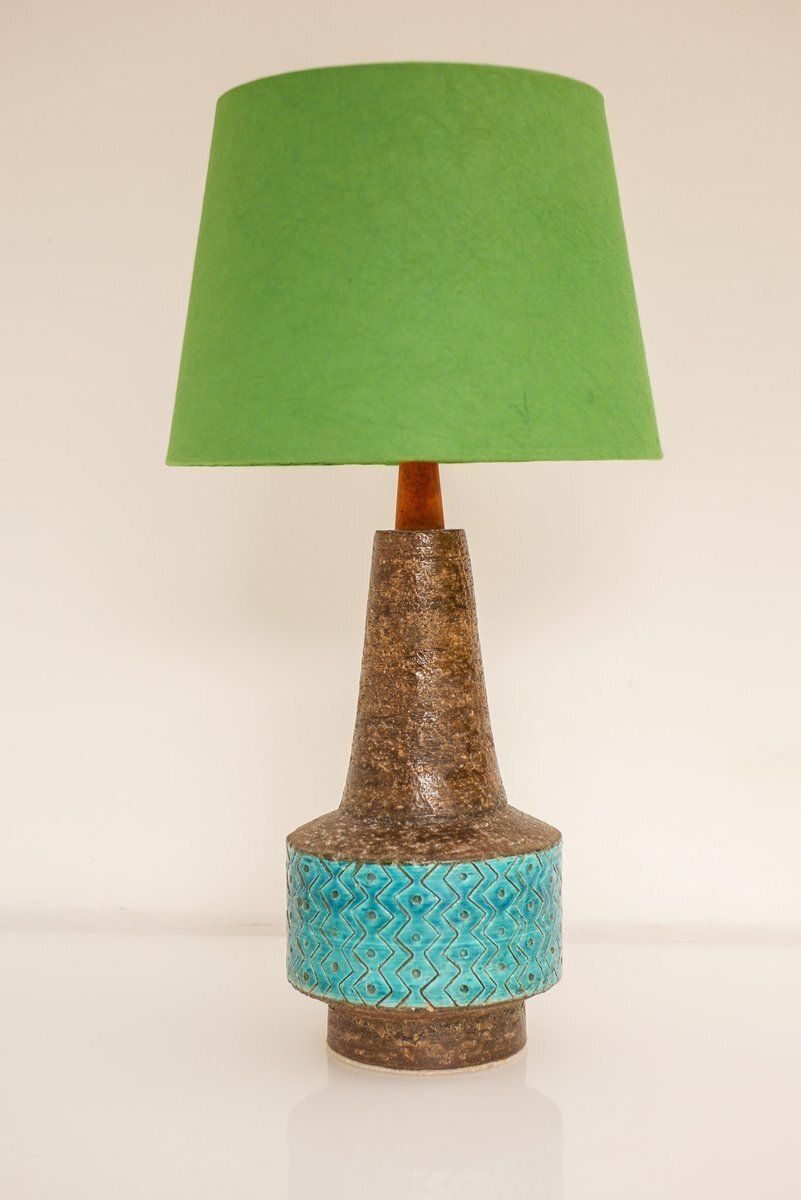 Bitossi Pottery Lamp In Rimini Blue Ceramic By Aldo Londi, Italy, 1970 photo furniture