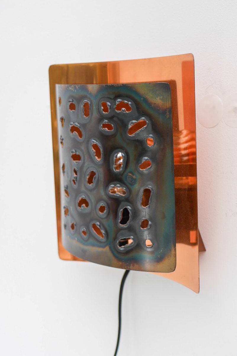 Vintage Brutalist Koperen Wandlamp van Boréns, jaren 1960 photo buy