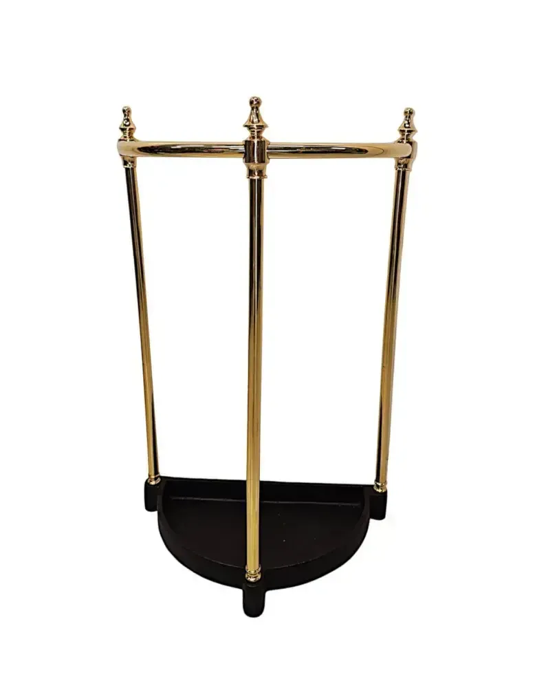 A Gorgeous 19th Century Brass Umbrella And Stick Stand
