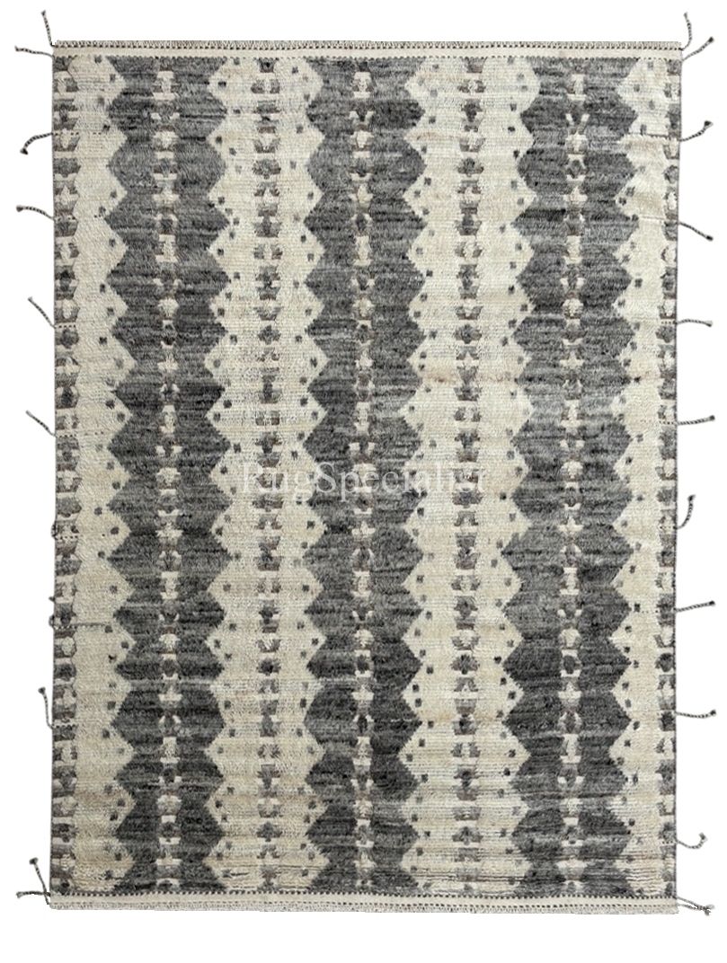 Tapis vintage de style marocain 275 x 365 cm, Beni Ourain fait main, 100 % laine naturelle, 9 x 12 ft