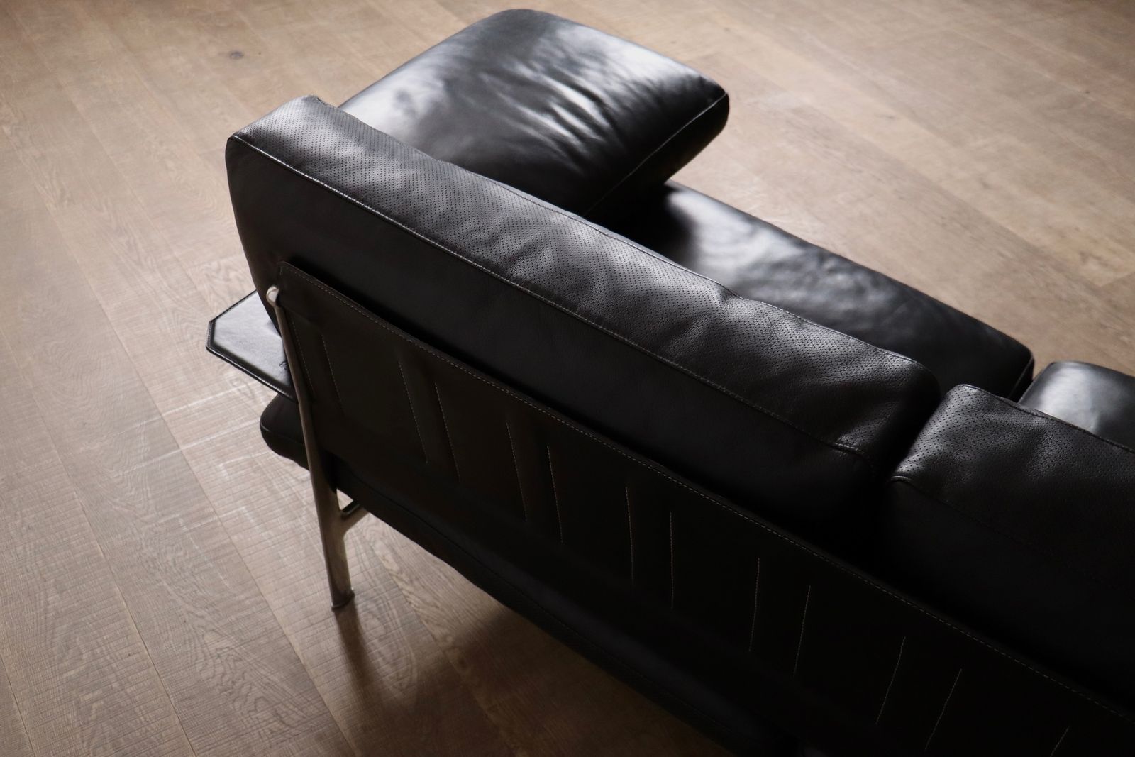 Diesis Three Seater Sofa in Black Leather by Antonio Citterio for B&B Italia, 1970s photo for sale