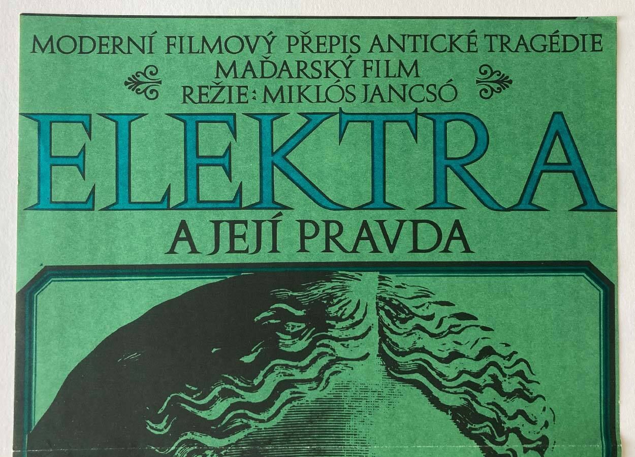 Affiche de cinéma vintage, Electra, My Love, Adela Jakabová, 1975, design tchèque d'époque photo Art
