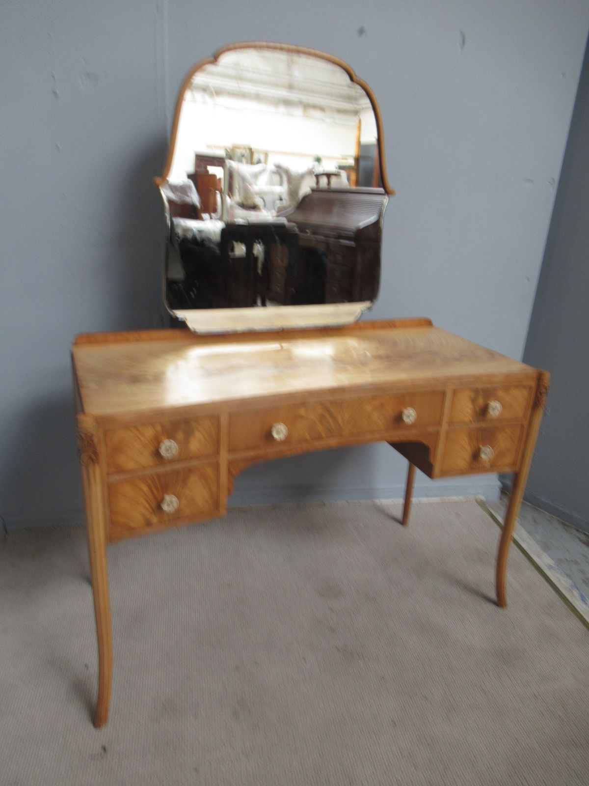Pale Mahogany And Maple   1930s   Dressing Table photo for sale