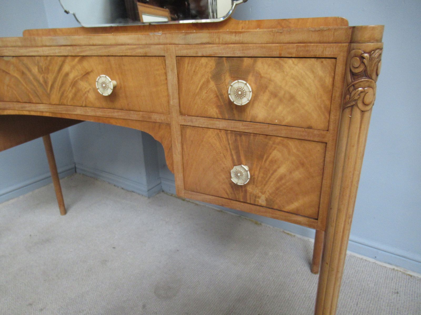 Pale Mahogany And Maple   1930s   Dressing Table photo vintage