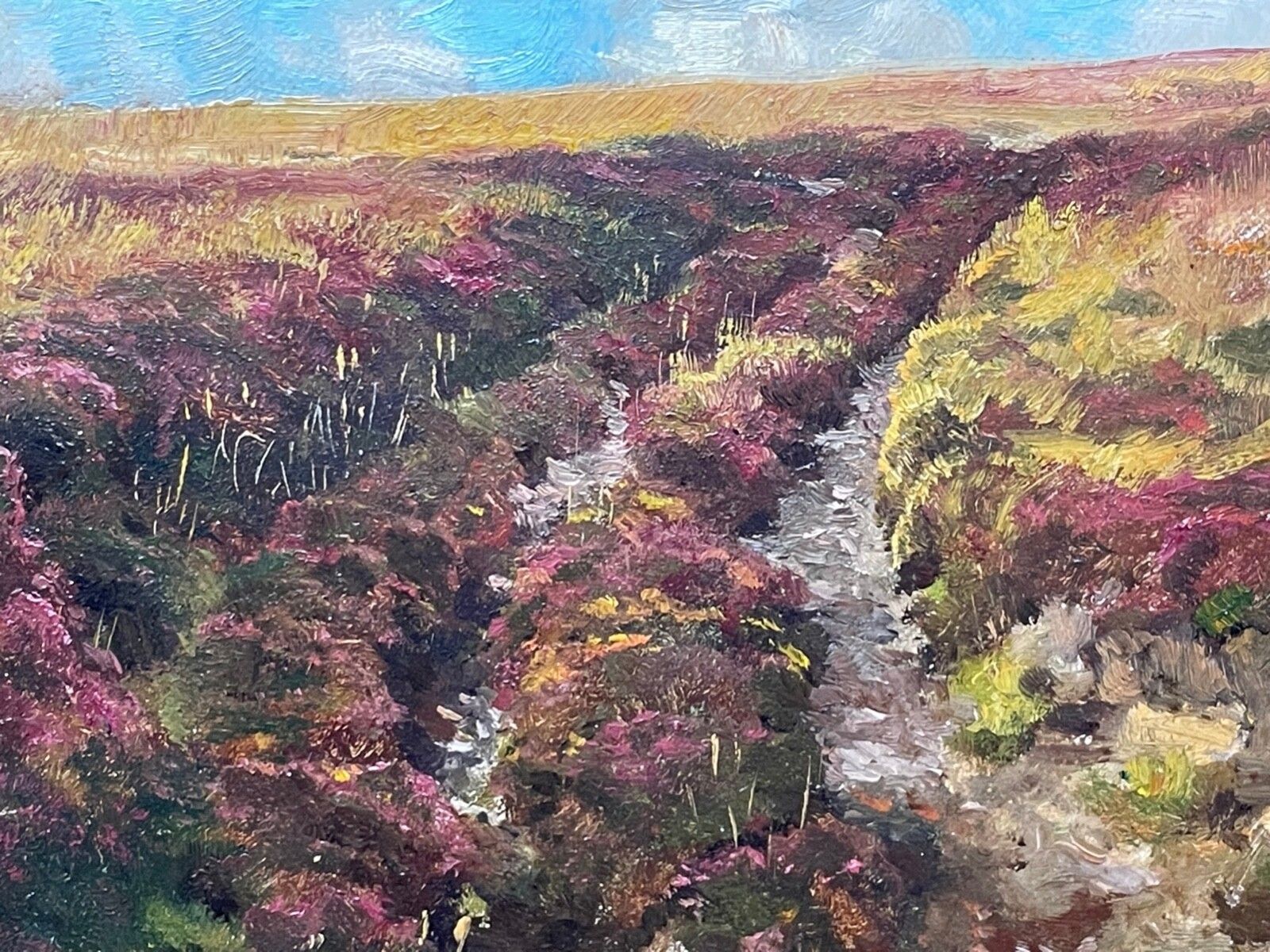 Arthur Wardle 1864-1949 Signed Exmoor British Moorland Landscape Oil Painting photo vintage