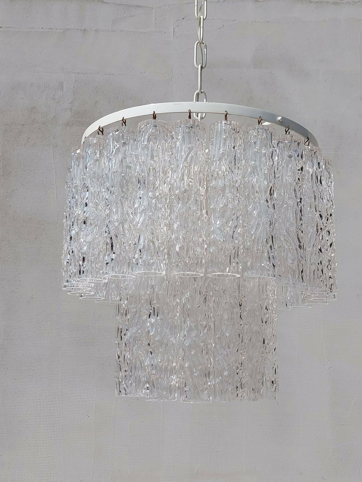 Mid Century Murano Glass Chandelier Tronchi By Toni Zuccheri For Venini / Xl Murano Chandelier / 37 Glass Elements / Italy / 1960's photo buy