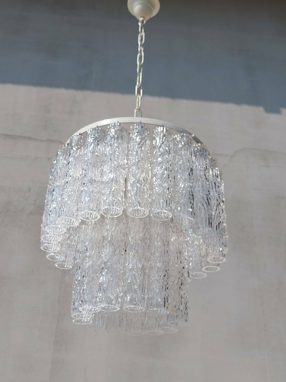 photo furniture Mid   Century Murano Glass Chandelier Tronchi By Toni Zuccheri For Venini / Xl Murano Chandelier / 37 Glass Elements / Italy / 1960's