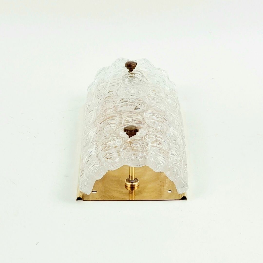Scandinavische glazen en messing wandlamp van Carl Fagerlund voor Orrefors, Zweden, jaren 1960 photo furniture