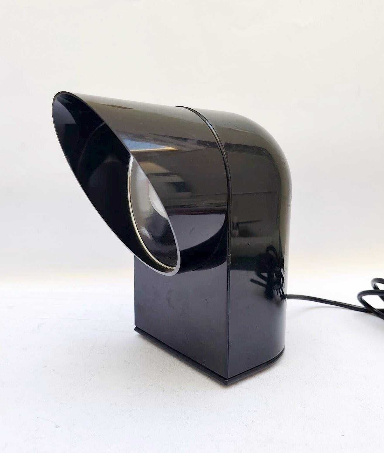 Lumenform Oliver Table Lamp, Vintage Design By Paolo Piva, Black Plastic, Space Age, 1970s photo for sale