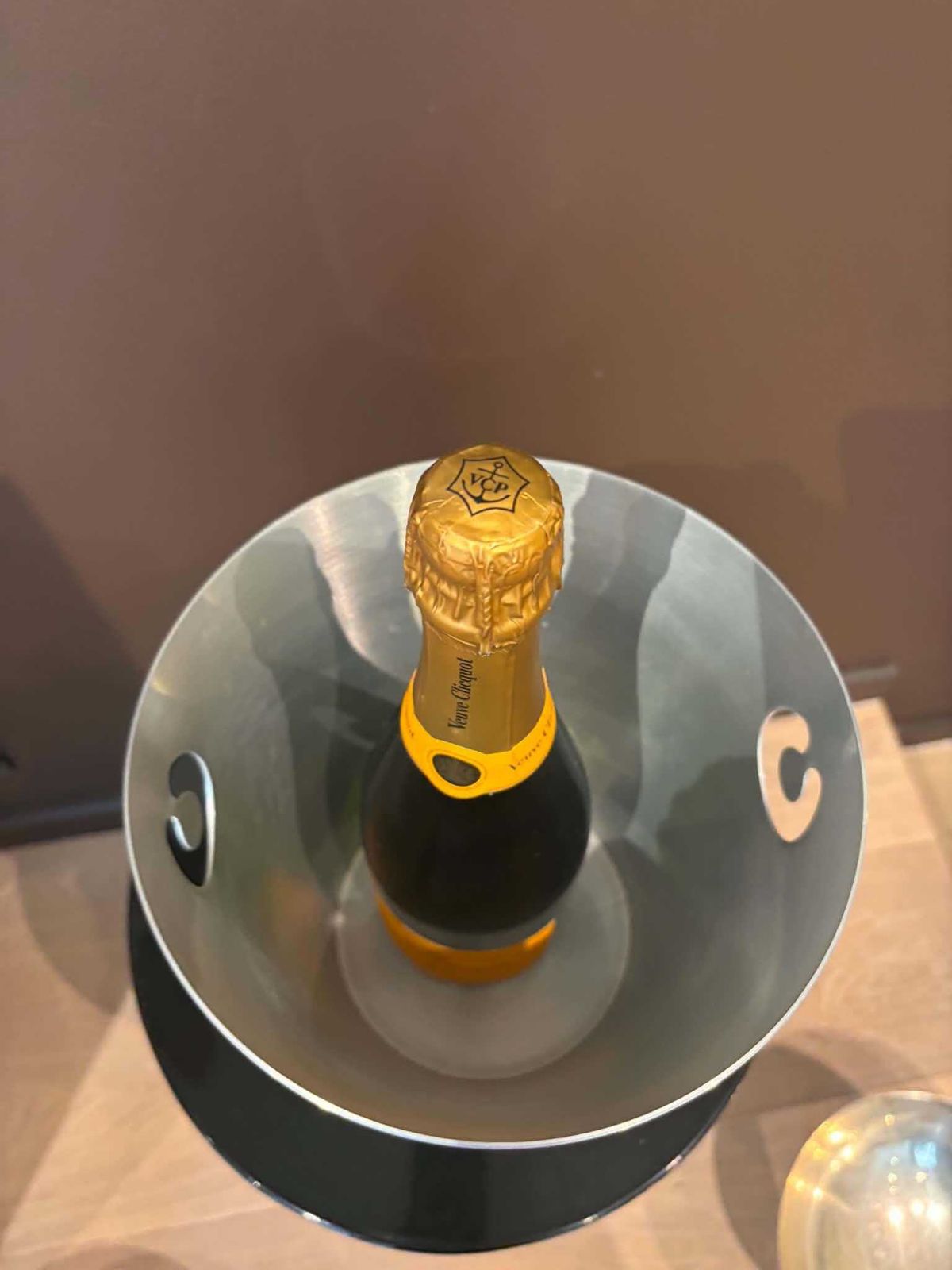 photo vintage Set van 2 Nicolas Feuillatte Champagne Buckets Stainless Steel Modern French Wine Coolers Vintage Barware