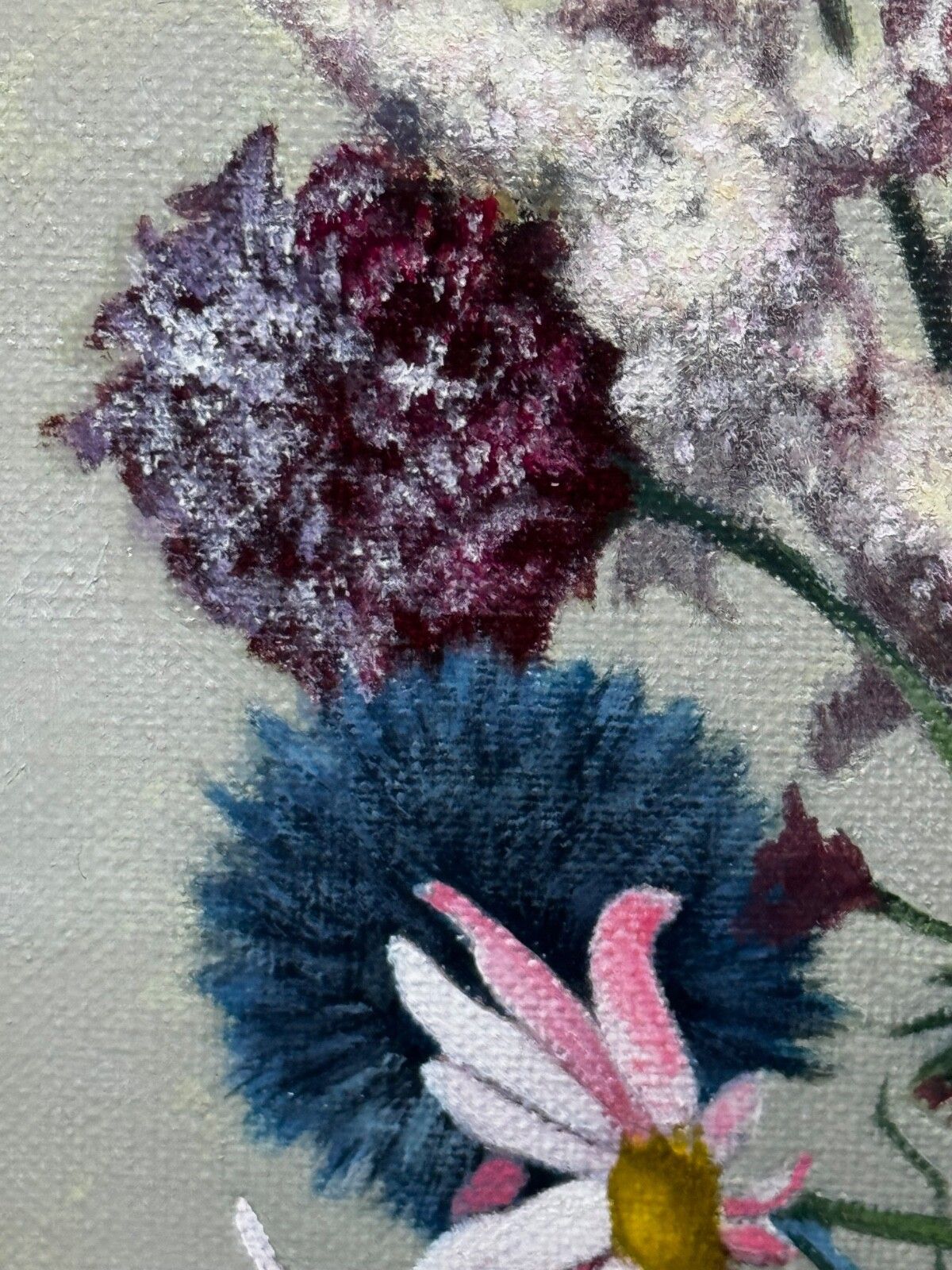 photo buy Schots olieverfschilderij wilde bloemen heide distels madeliefjes door Dan Ferguson ROI