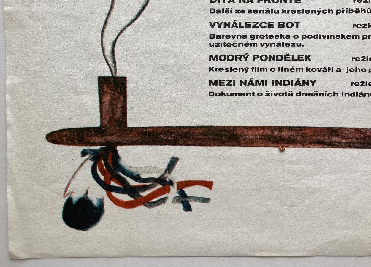 photo furniture Original Film Poster, Between Us Indians, Jindřich čech, 1969 Genuine Vintage Czech Design