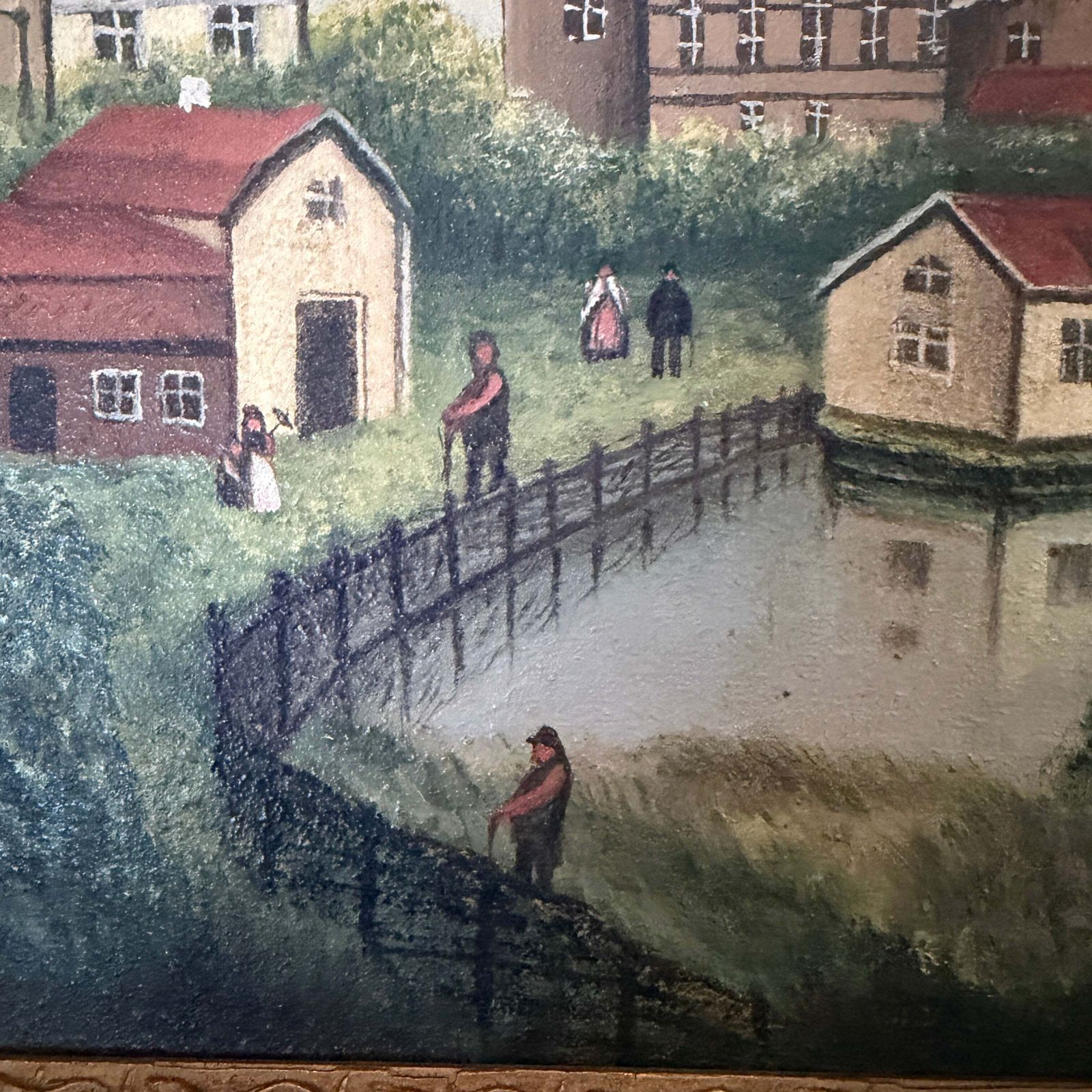 Antiek Zweeds schilderij van een waterburcht. Olieverf op doek, begin 19e eeuw. photo Kunst