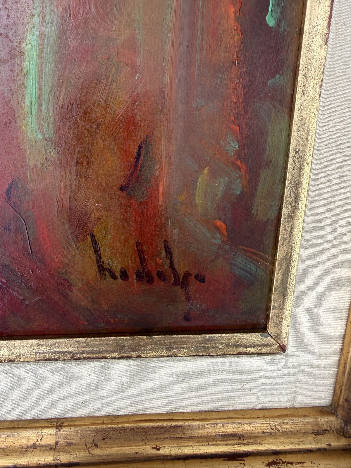 Joaquim Hidalgo Spaans expressionistisch vrouwenportret met rode hoed, olie op paneel, Europese kunst, jaren 1990 photo for sale