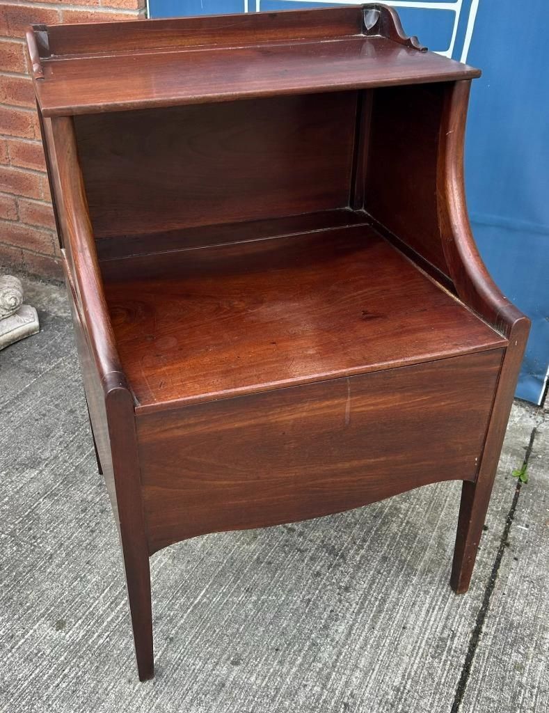 Antique Georgian Mahogany Lancashire Commode Nightstand Bedside Cabinet C.1790 photo Furniture