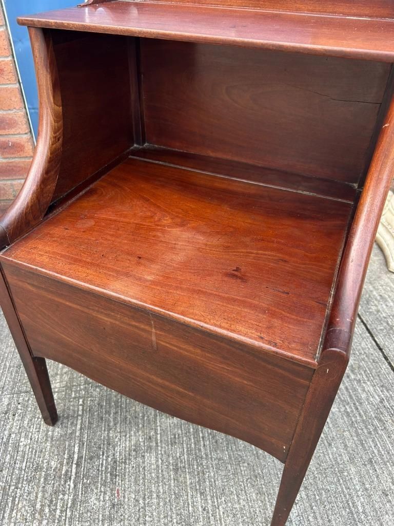 photo vinterior Antique Georgian Mahogany Lancashire Commode Nightstand Bedside Cabinet C.1790
