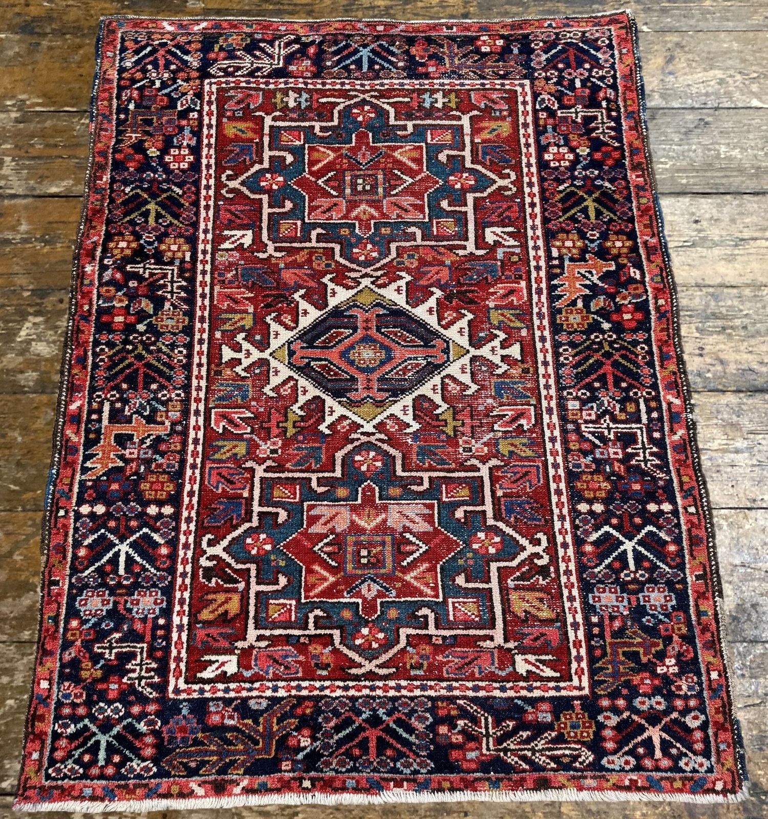 Antique Karaja Rug 1.28m X 0.99m photo Textiles