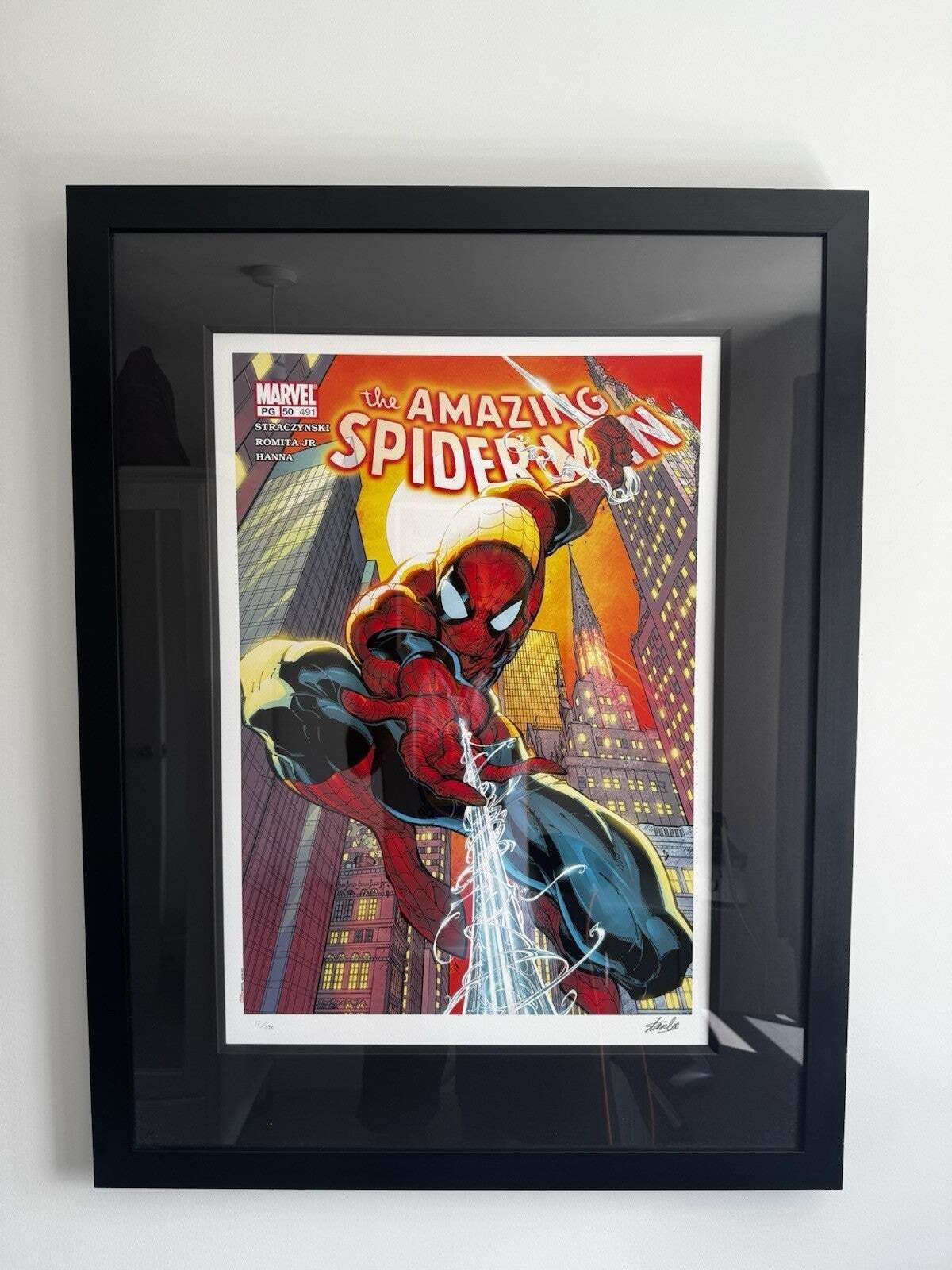 Marvel Superheroes   Portfolio Of 6. Ingelijst, Handgesigneerd door Stan Lee photo vintage