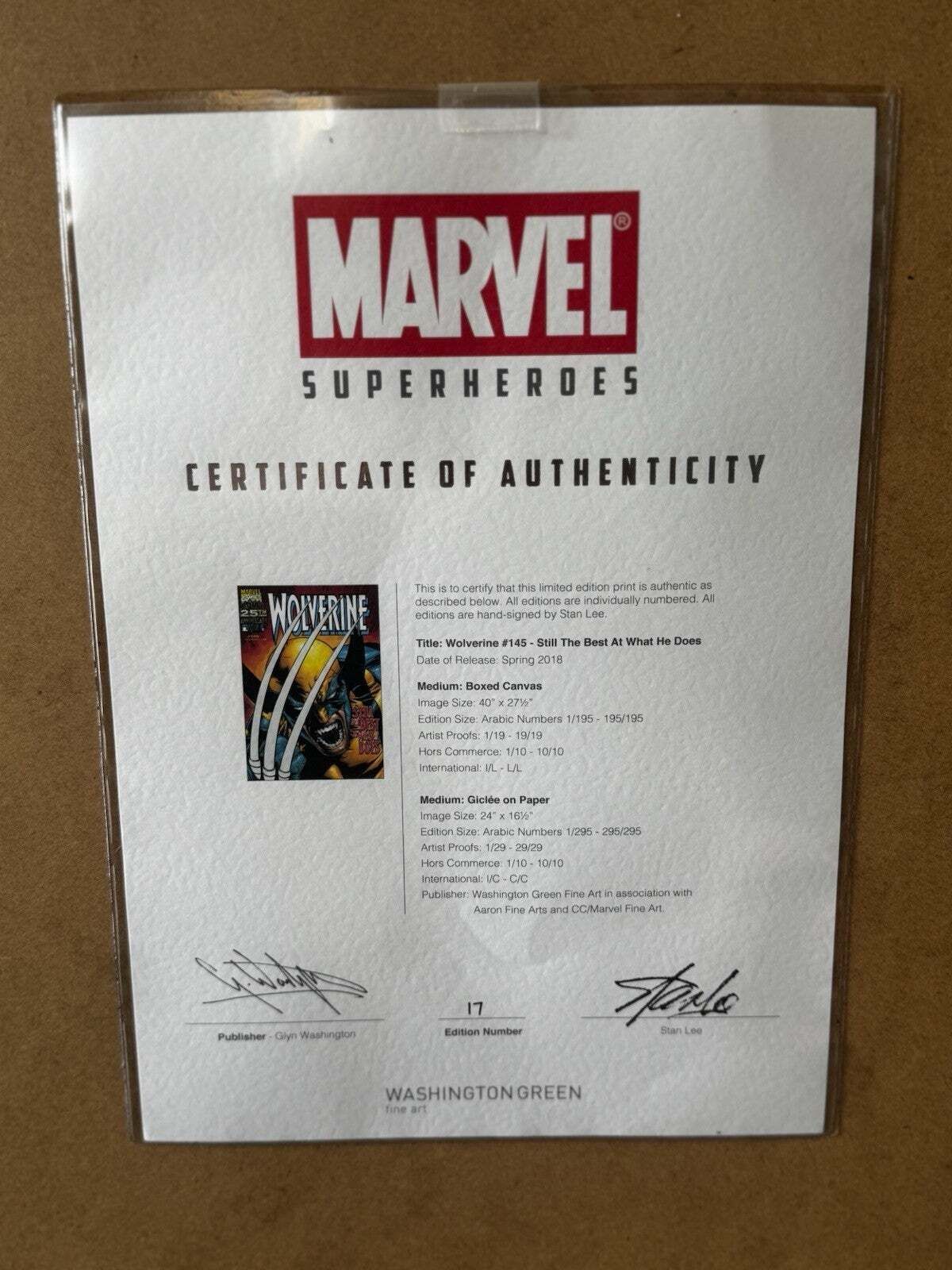 photo vinterior Marvel Superheroes   Portfolio Of 6. Ingelijst, Handgesigneerd door Stan Lee
